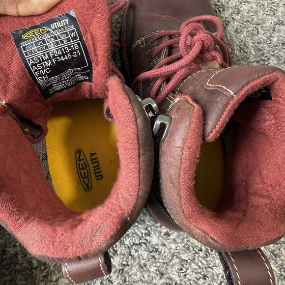 Keen Utility Boots Women Red Seattle Waterproof 6" Steel Toe Work Gorpcore Sz 7 - Picture 6 of 8